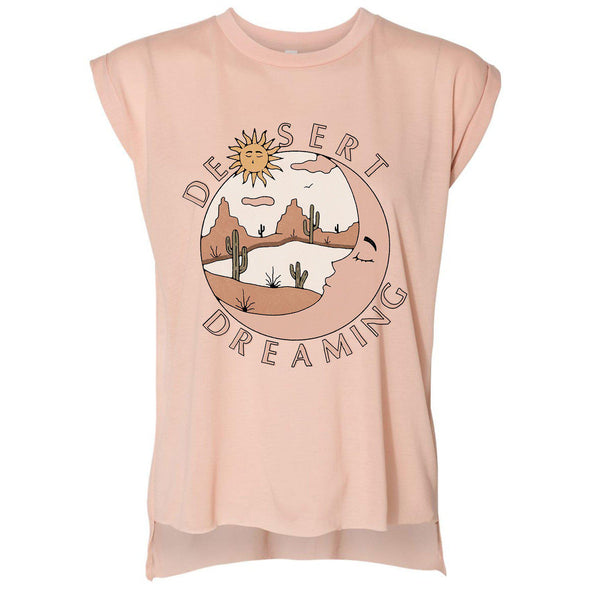 Desert Dreaming Arizona Rolled Sleeve Tank-CA LIMITED