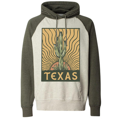 Desert Sunset TX Raglan Hoodie-CA LIMITED