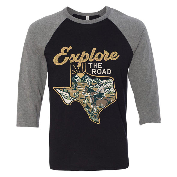 Explore the Road Texas Baseball Tee-CA LIMITED