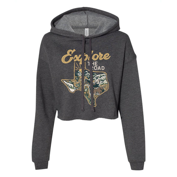 Explore the Road Texas Cropped Hoodie-CA LIMITED