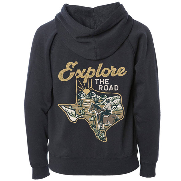 Explore the Road Texas Raglan Toddlers Zip Up Hoodie-CA LIMITED