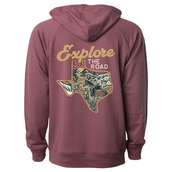 Explore the Road Texas Raglan Zipper Hoodie-CA LIMITED