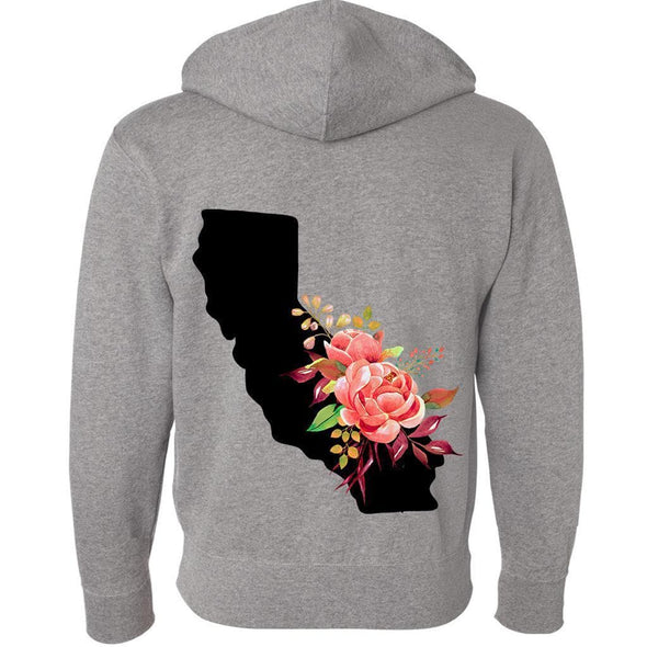 Floral California Storm Zip Up Hoodie-CA LIMITED