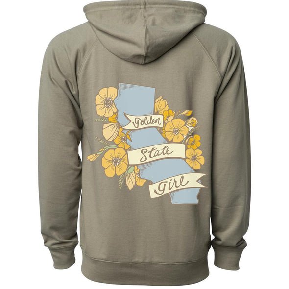 Golden State Girl Raglan Zip Up Hoodie-CA LIMITED