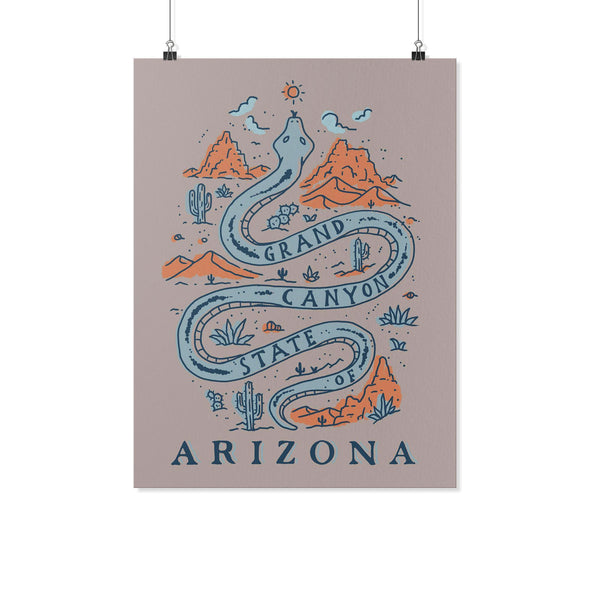 Grand Canyon Snake Arizona Brown Beige Poster-CA LIMITED