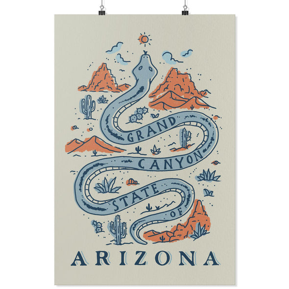 Grand Canyon Snake Arizona Green Ivory Poster-CA LIMITED