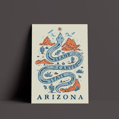 Grand Canyon Snake Arizona Green Ivory Poster-CA LIMITED