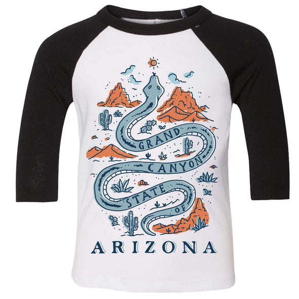 Grand Canyon Snake Arizona Toddler Baseball Tee-CA LIMITED