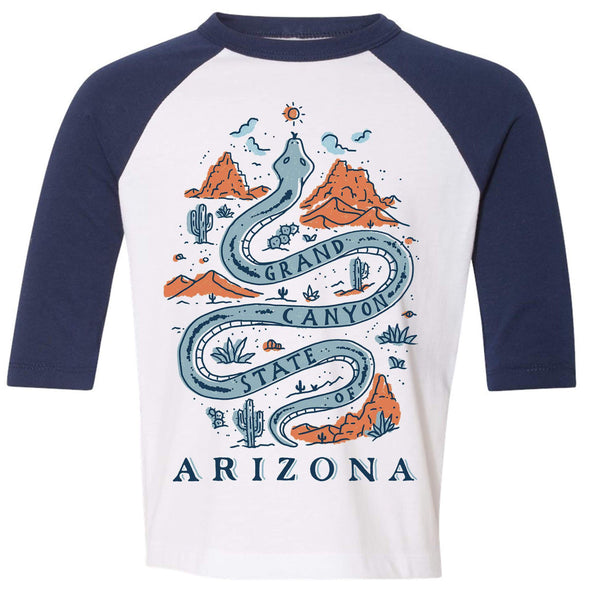 Grand Canyon Snake Arizona Toddler Baseball Tee-CA LIMITED