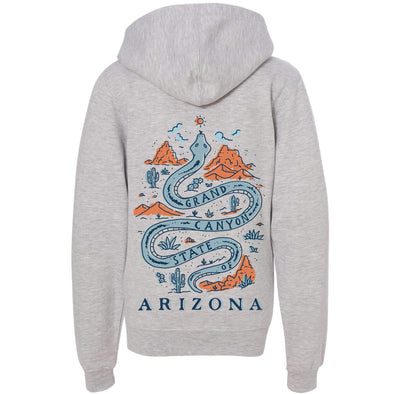 Grand Canyon Snake Arizona Youth Zip Up Hoodie-CA LIMITED