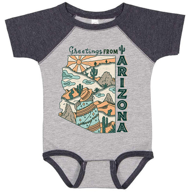 Greetings from Arizona Baseball Baby Onesie-CA LIMITED