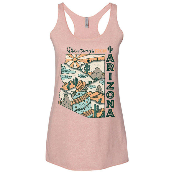 Greetings from Arizona Racerback Tank-CA LIMITED