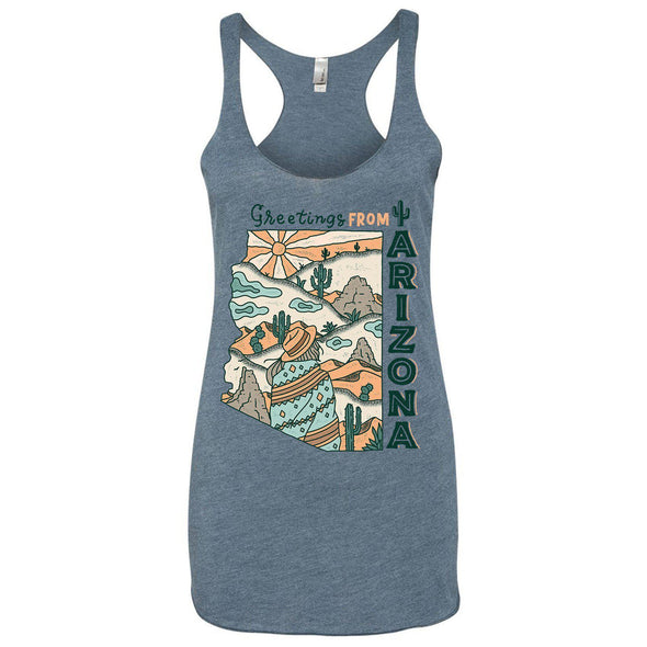 Greetings from Arizona Racerback Tank-CA LIMITED