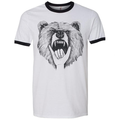 Hang ten Bear White ringer Tee-CA LIMITED