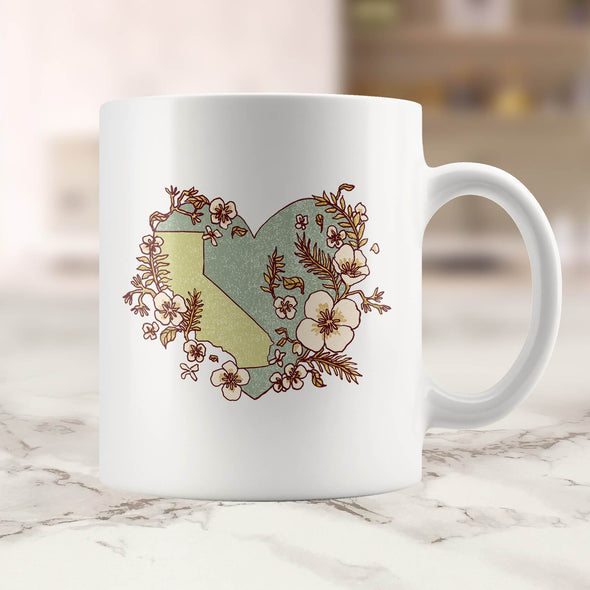 Heart State Green Ceramic Mug-CA LIMITED