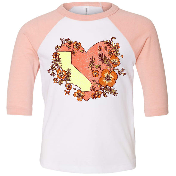 Heart State Toddler Baseball Tee-CA LIMITED