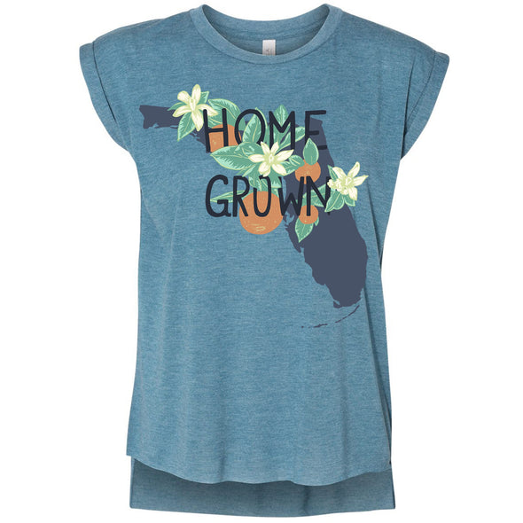 Home Grown FL Rolled Sleeve Tank-CA LIMITED