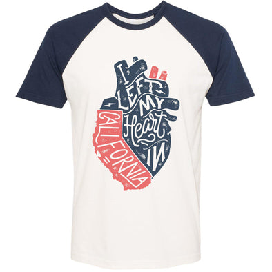 I Left My Heart In CA Raglan Tee-CA LIMITED