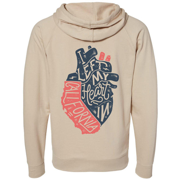 I Left My Heart In CA Raglan Zipper Hoodie-CA LIMITED