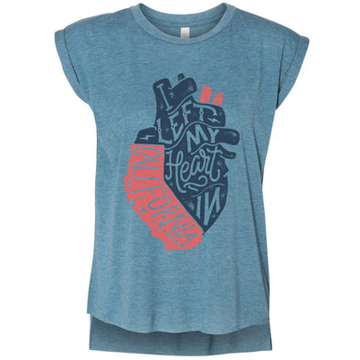 I Left My Heart In CA Rolled Sleeve Tank-CA LIMITED