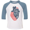 I Left My Heart In CA Toddler Baseball Tee-CA LIMITED