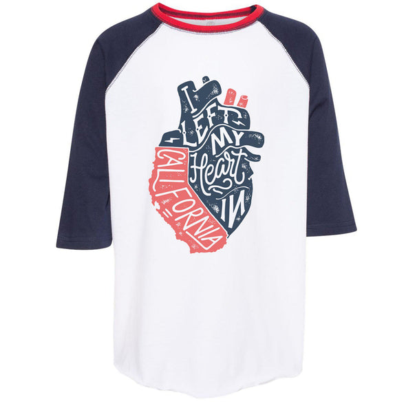 I Left My Heart In CA Youth Baseball Tee-CA LIMITED