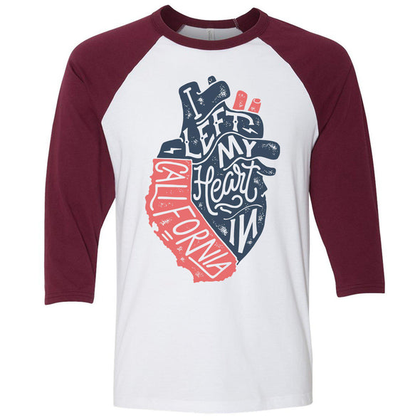 I Left My Heart in CA Baseball Tee-CA LIMITED