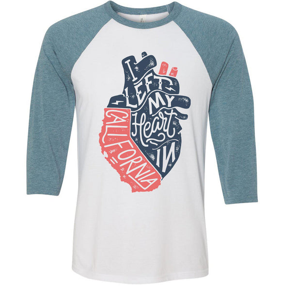 I Left My Heart in CA Baseball Tee-CA LIMITED