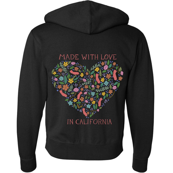 Made With Love Black Zip Hoodie-CA LIMITED