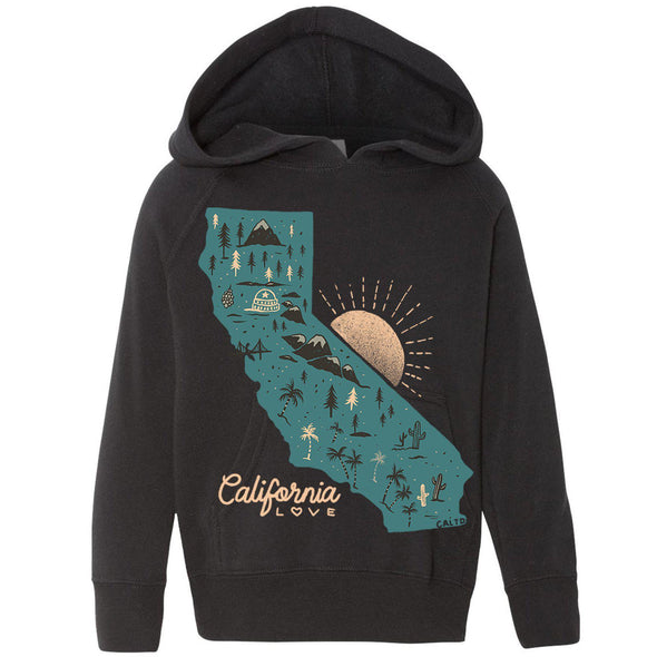 Map CA Love Raglan Toddlers Hoodie-CA LIMITED