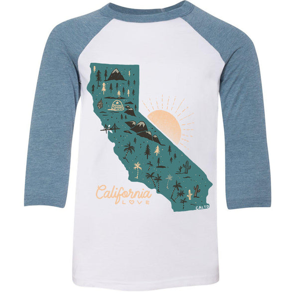 Map CA Love Youth Baseball Tee-CA LIMITED