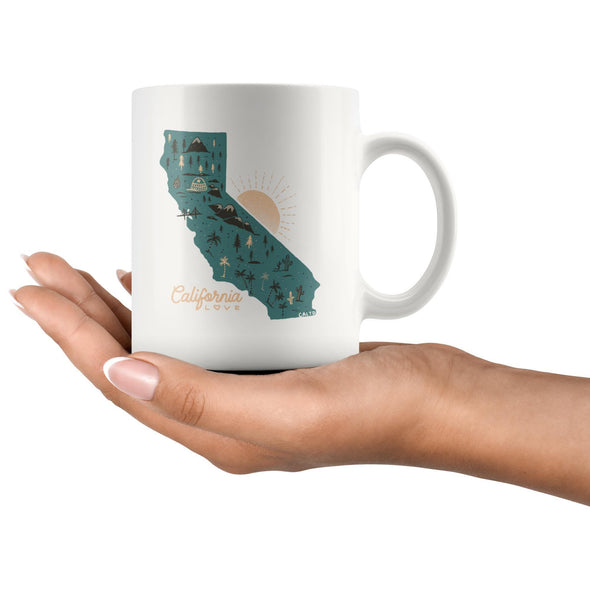 Map Ca Love Green Mug-CA LIMITED