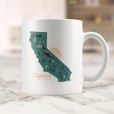 Map Ca Love Green Mug-CA LIMITED