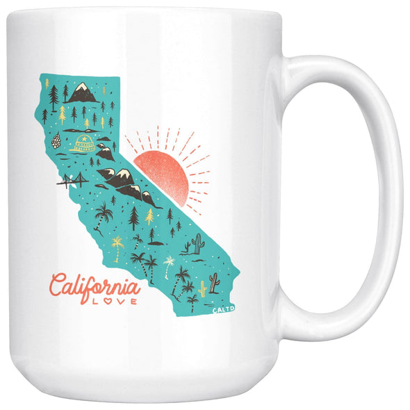 Map Ca Love Turquoise Mug-CA LIMITED