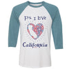 PS I Love California Baseball Tee-CA LIMITED