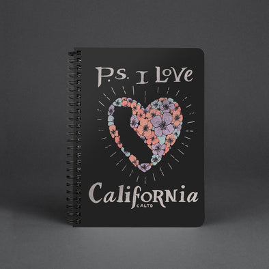 P.S. I Love California Black Spiral Notebook-CA LIMITED