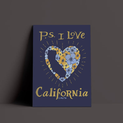 P.S. I Love California Navy Poster-CA LIMITED