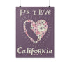 P.S. I Love California Plum Poster-CA LIMITED