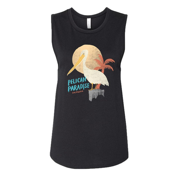 Pelican Paradise Black Muscle Tank-CA LIMITED