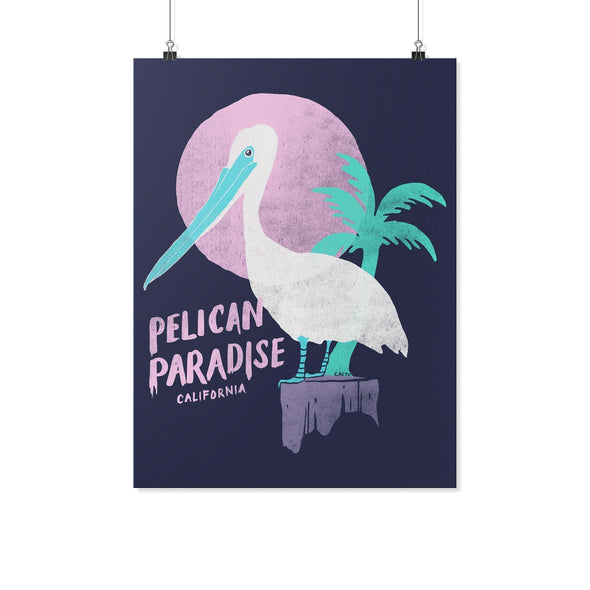 Pelican Paradise Navy Poster-CA LIMITED