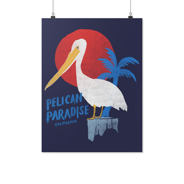 Pelican Paradise Navy Red Poster-CA LIMITED