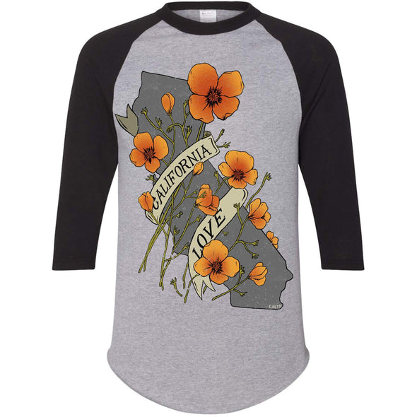 Poppies CA Love Baseball Tee-CA LIMITED