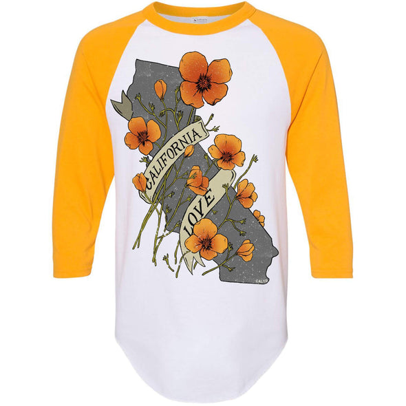 Poppies CA Love Baseball Tee-CA LIMITED