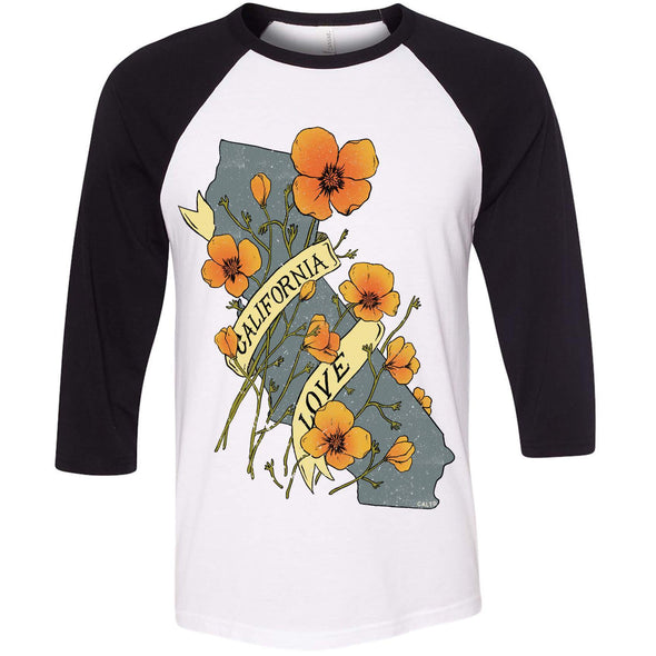 Poppies CA Love Baseball Tee-CA LIMITED