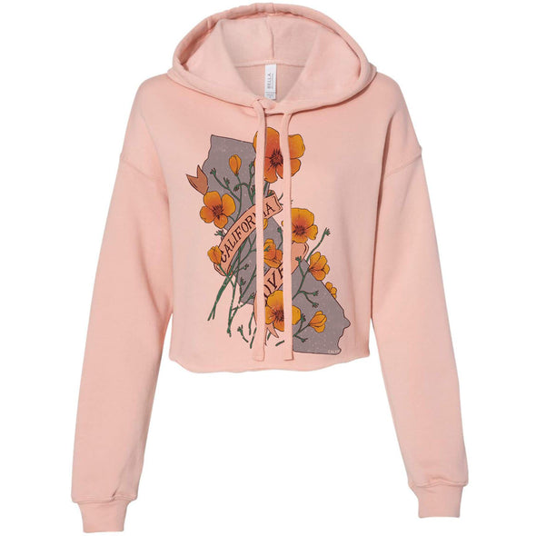 Poppies CA Love Cropped Hoodie-CA LIMITED