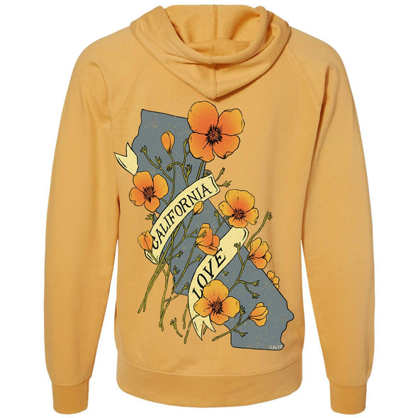 Poppies CA Love Raglan Zip Up Hoodie-CA LIMITED