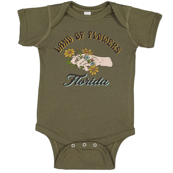 Land of Flowers Florida Baby Onesie