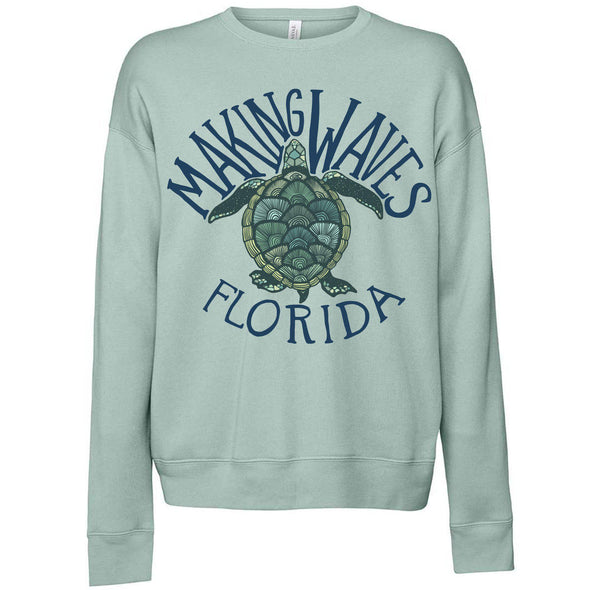 Sea Turtle FL Drop Shoulder Sweater-CA LIMITED