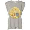 Starburst Orange Rolled Sleeve Tank-CA LIMITED