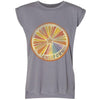 Starburst Orange Rolled Sleeve Tank-CA LIMITED